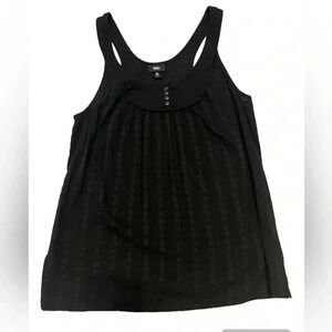 Massimo Women’s Black Sleeveless Blouse Top  Scoop Neck Cotton/Polyester Size M